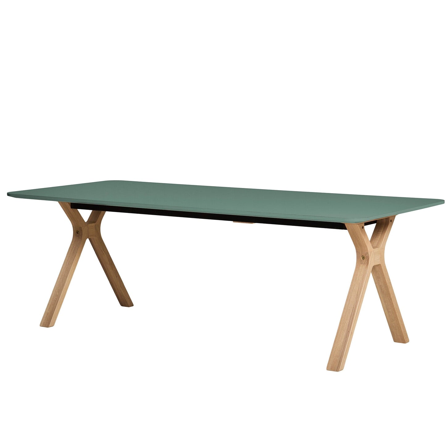 Space Esstisch ausziehbar Beine Massivholz 220x95cm Weiß