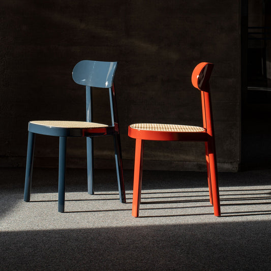 Gloss 118 Stuhl mit Rohrgeflecht Schwarz