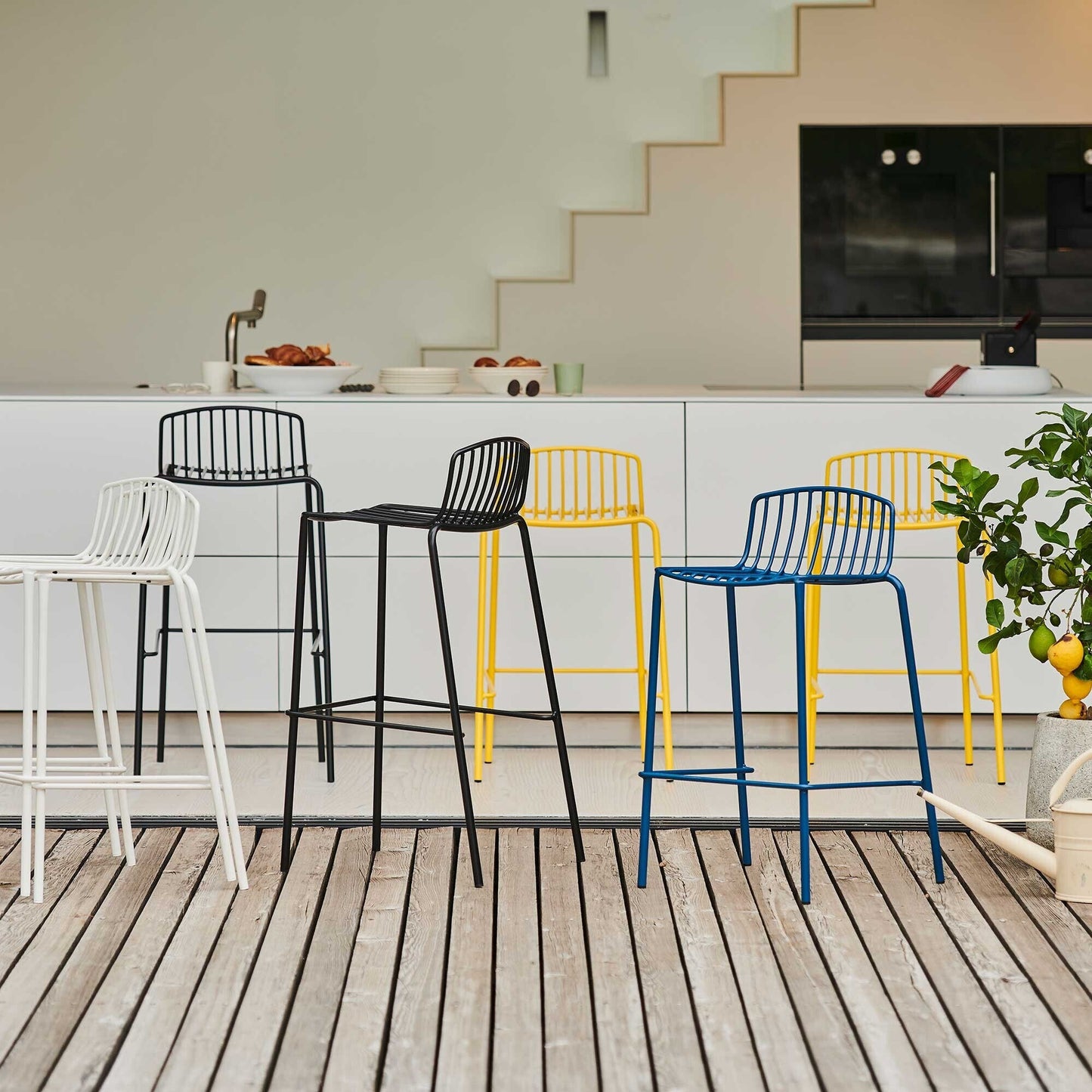 Mori Gartenbarstuhl 75cm Schwarz