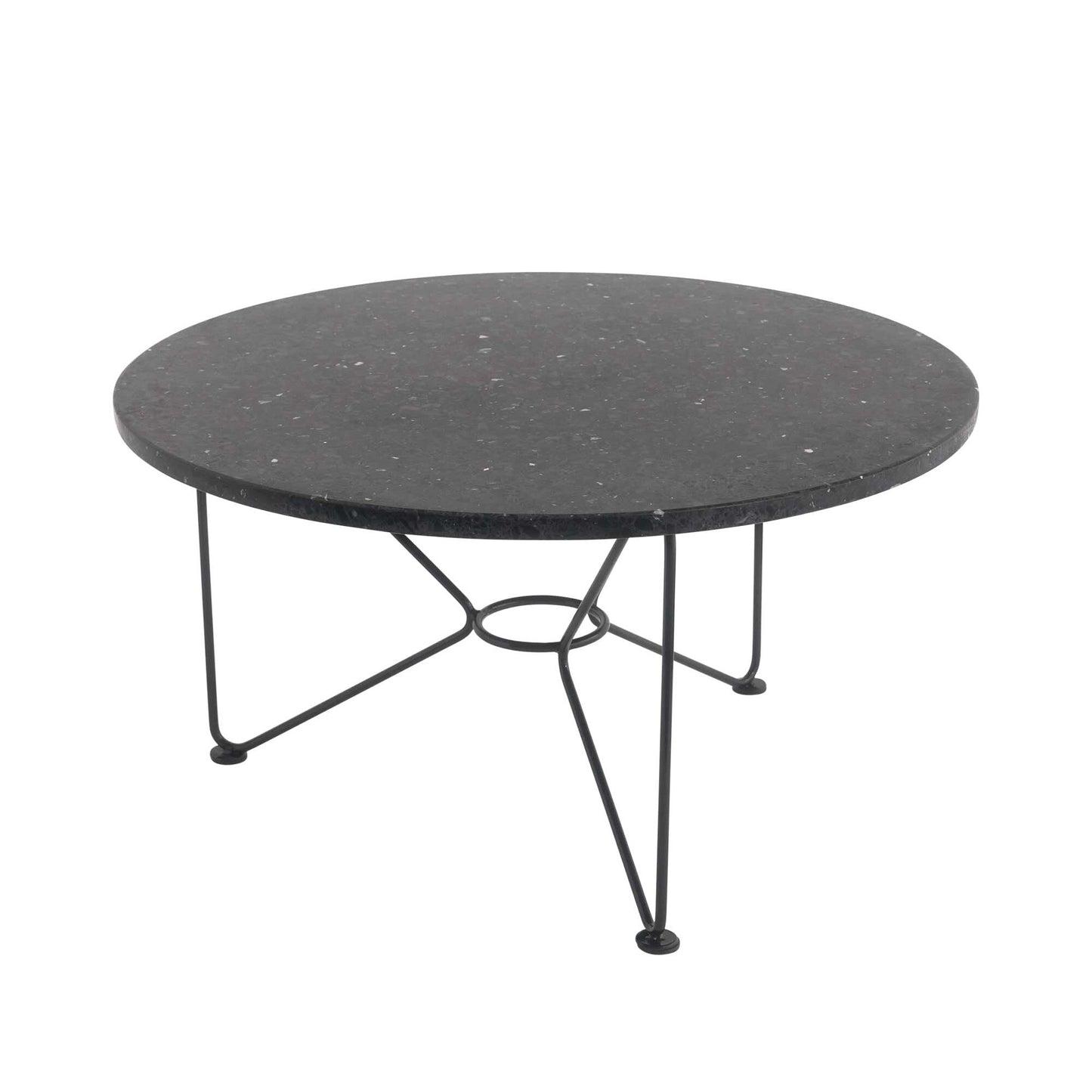The Low Table Beistelltisch Terrazzo Ø65cm Schwarz
