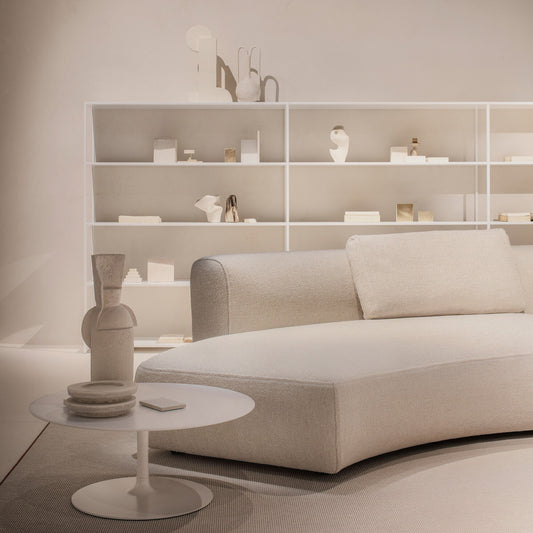 Flow Beistelltisch drehbar Ø70cm/H 30cm Weiß