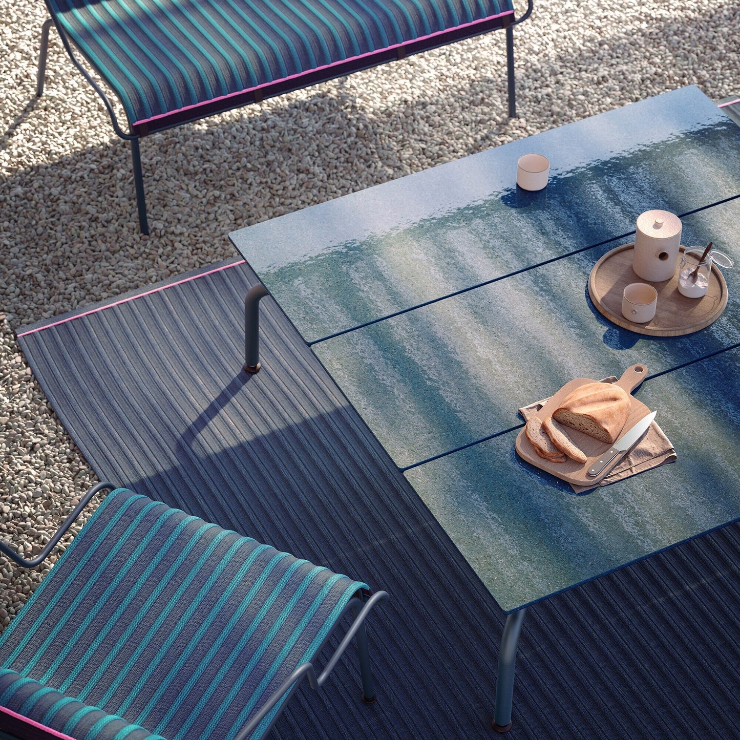 South Gartentisch niedrig 120x120cm Natur
