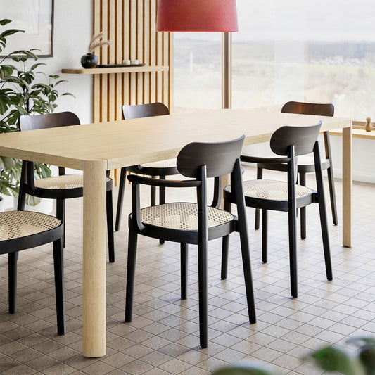 118 FV Armlehnstuhl mit Rohrgeflecht Schwarz