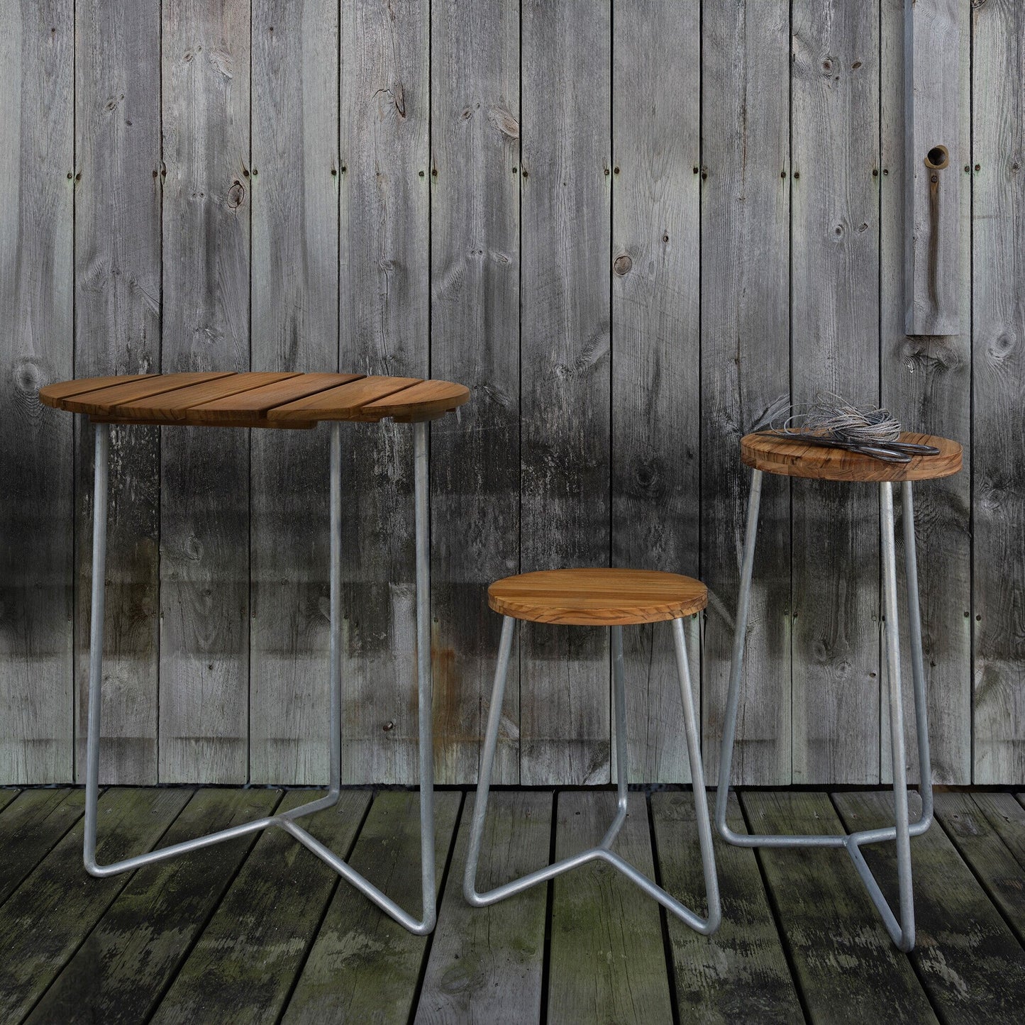 6B 60 Gartenesstisch Ø60cm Teak Natur