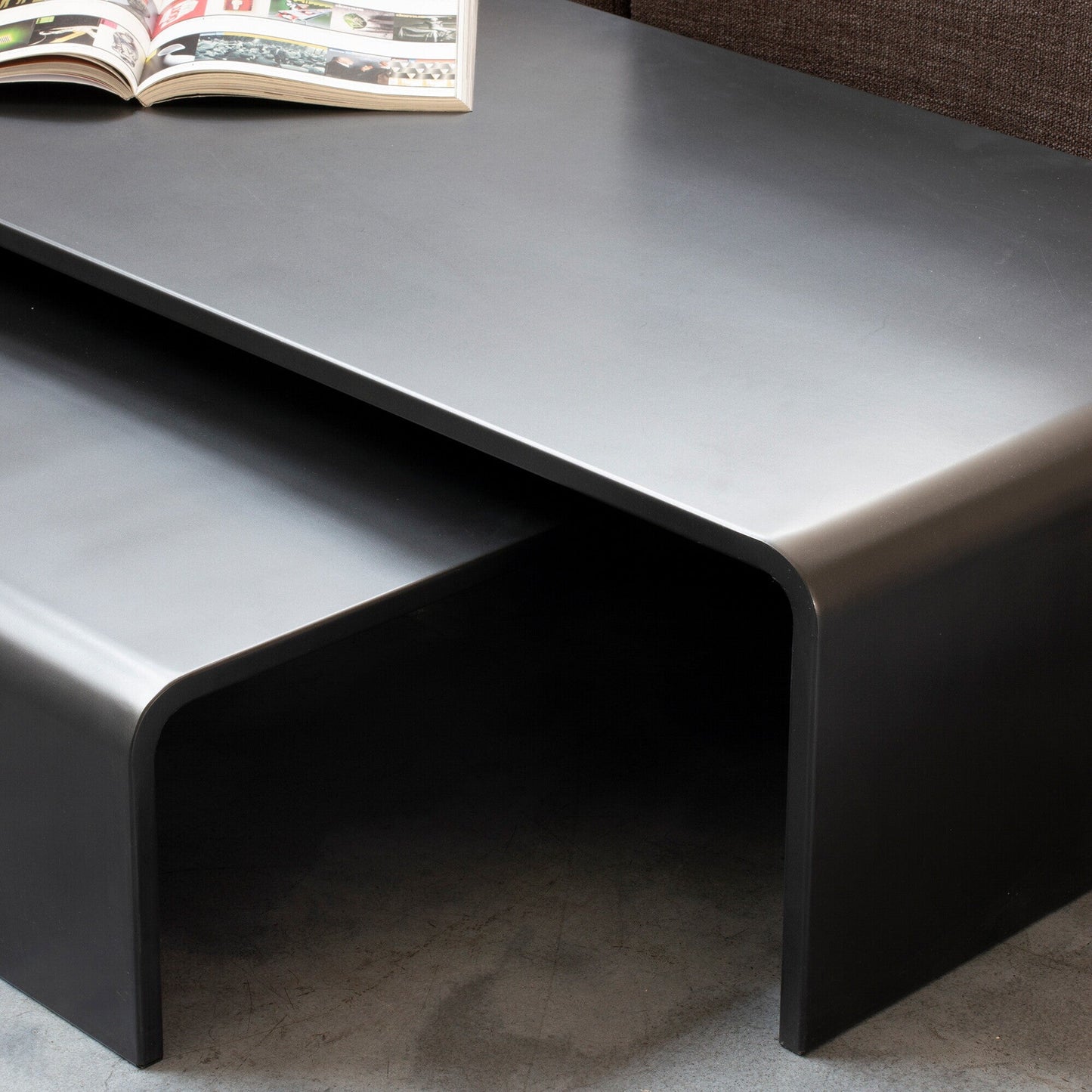 Solitaire Beistelltisch 2er Set Schwarz