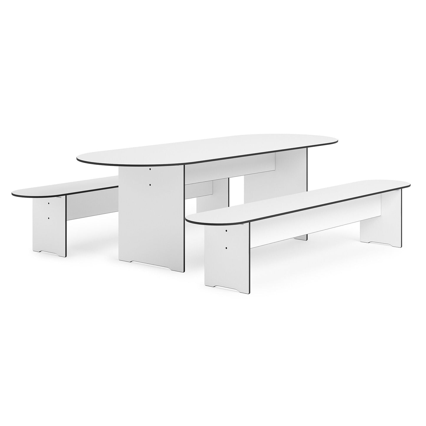 Riva Vario Round Gartenbank XL 230x40cm Weiß