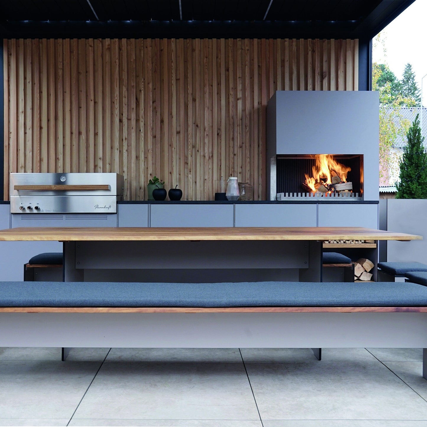 Riva Vario Wood Gartenbank XL Kambala Weiß