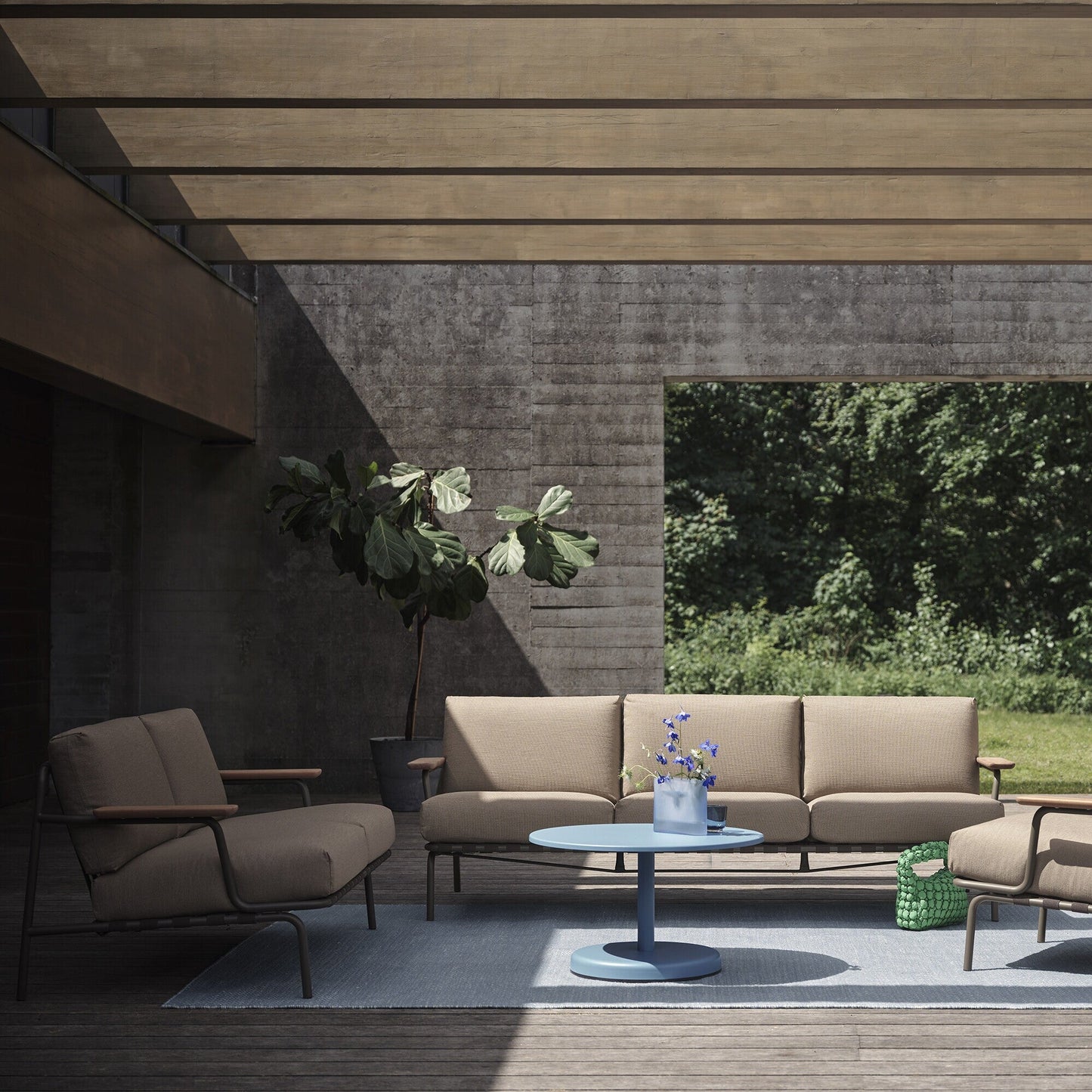 Settle Outdoor 3-Sitzer Sofa Dunkelgrün