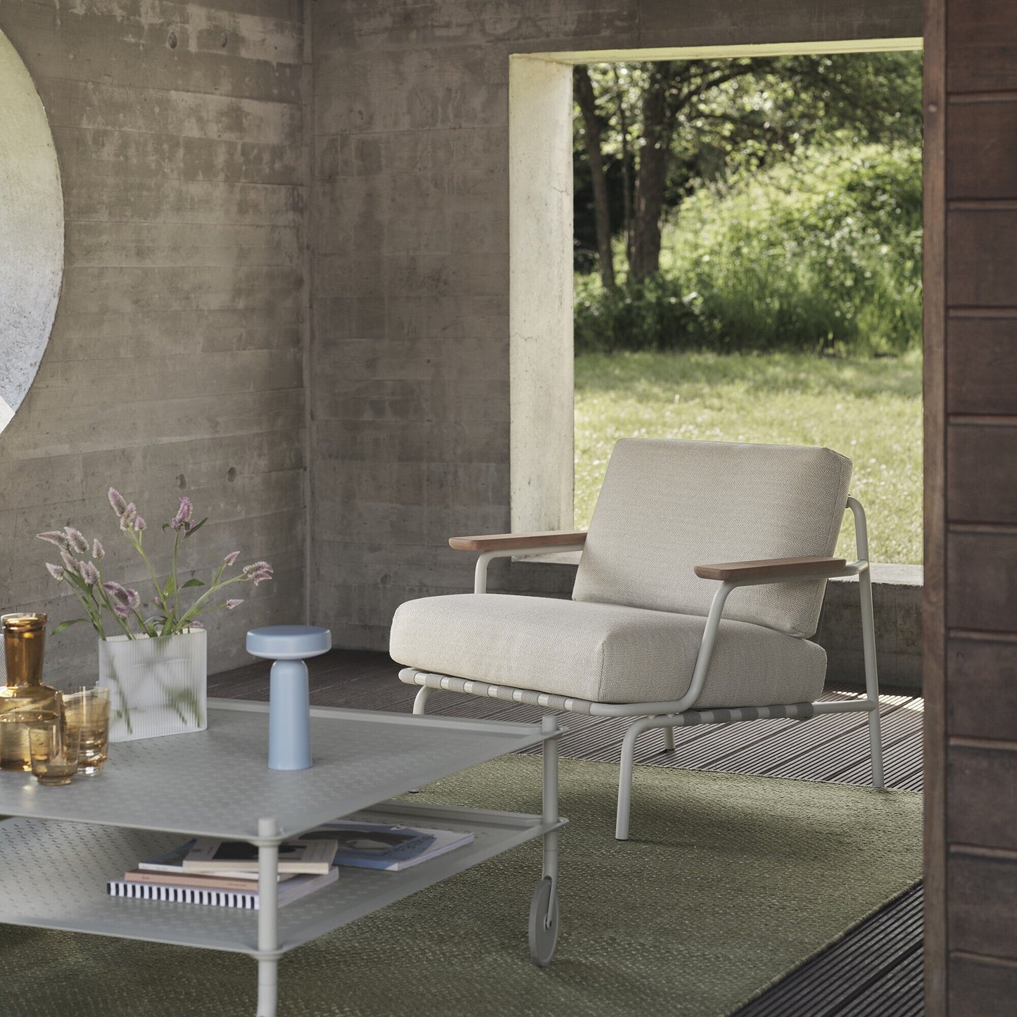 Settle Outdoor Lounge Chair Dunkelgrün