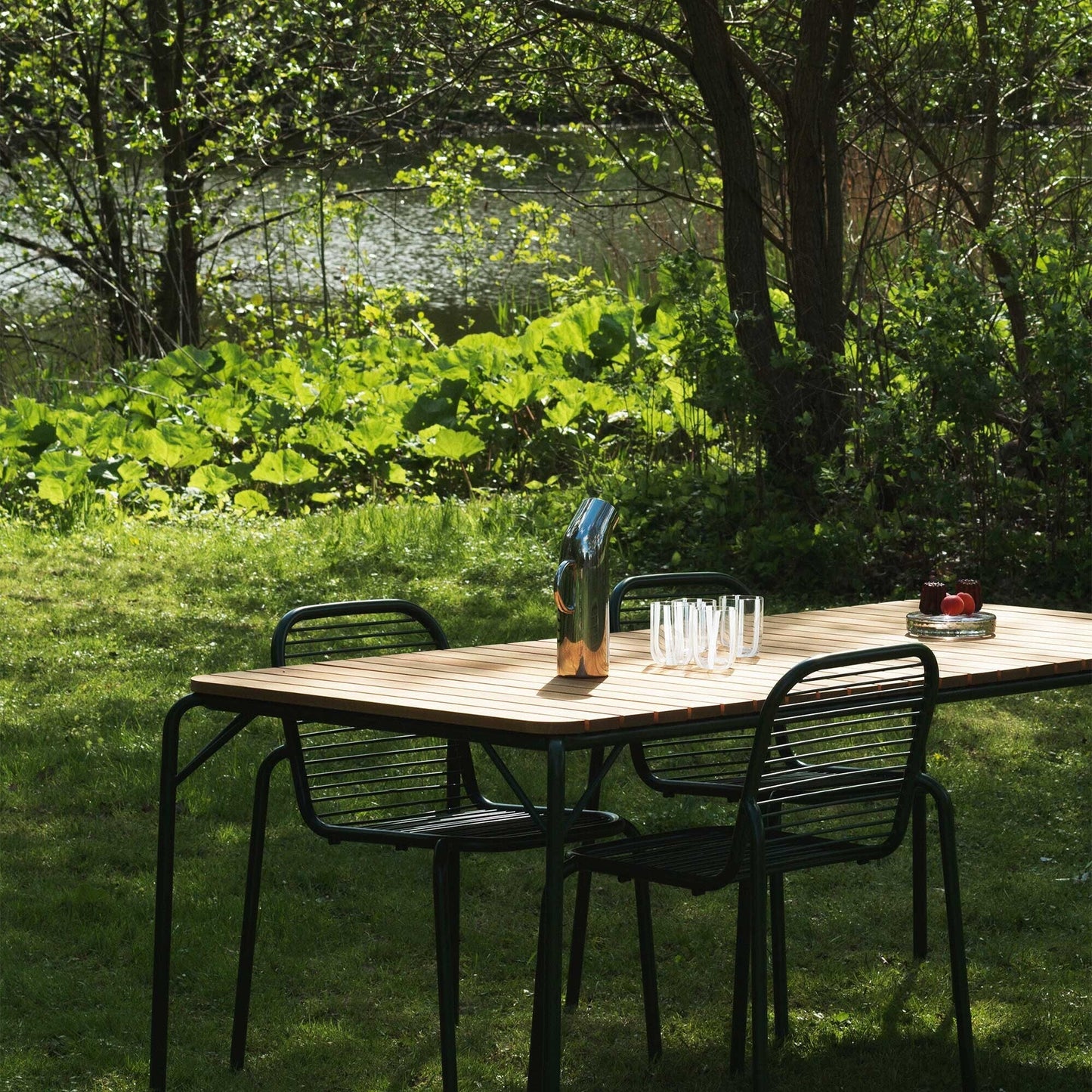 Vig Gartentisch Holz 90x200cm Schwarz