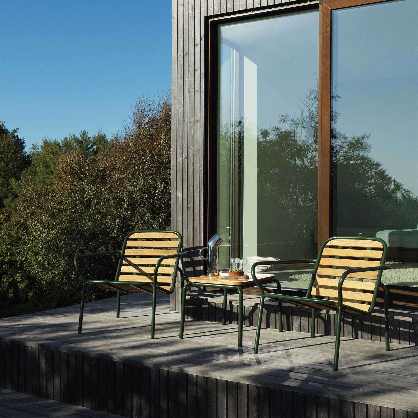 Vig Gartenbeistelltisch Holz Schwarz
