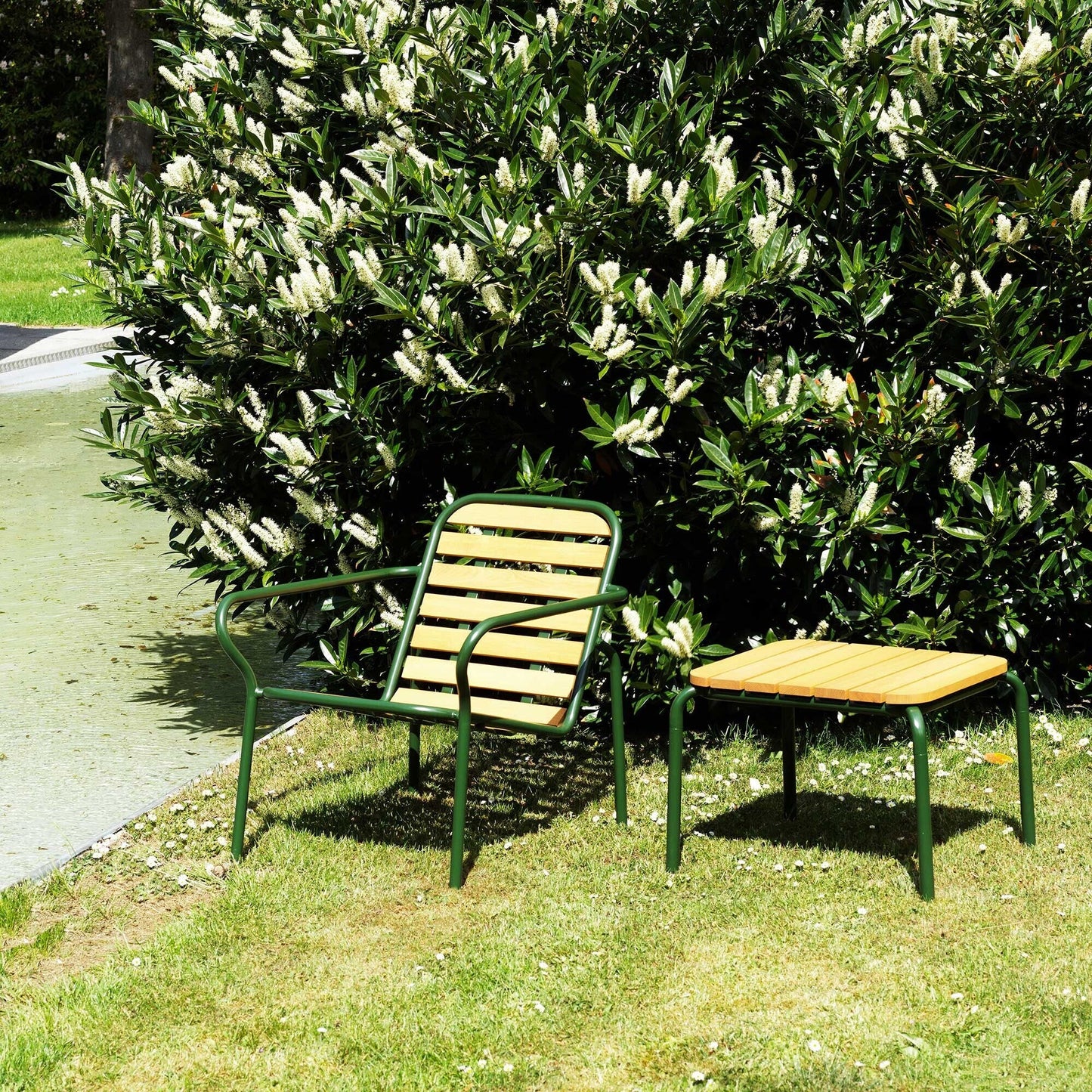 Vig Gartenloungestuhl Holz Dunkelgrün
