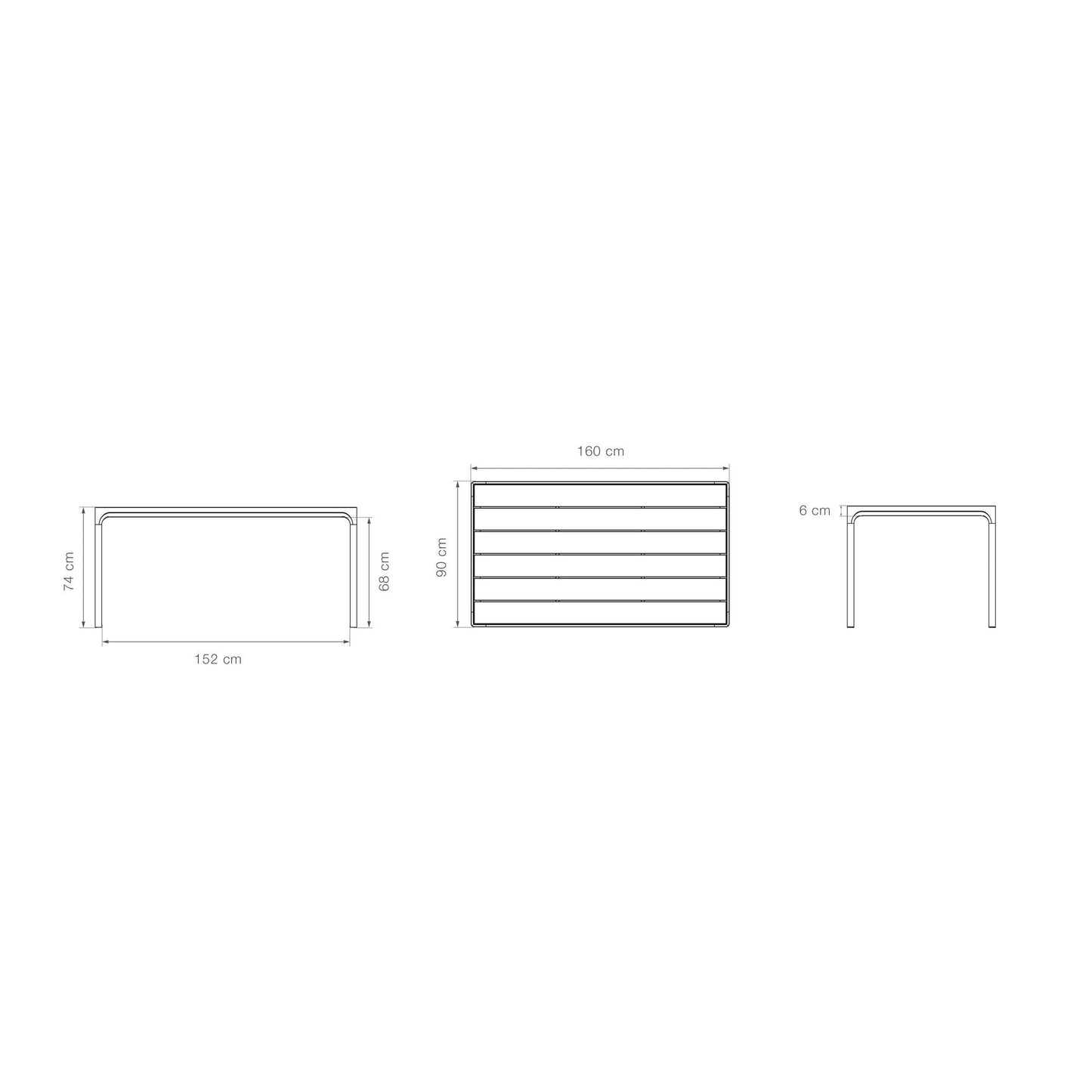 Four Gartentisch 160x90cm Schwarz