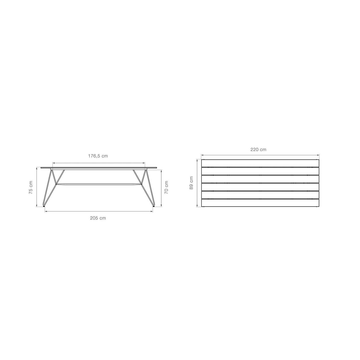 Sketch Outdoor Tisch 220x88cm
