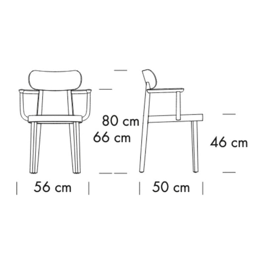 118 MF Armlehnstuhl mit Muldensitz Schwarz
