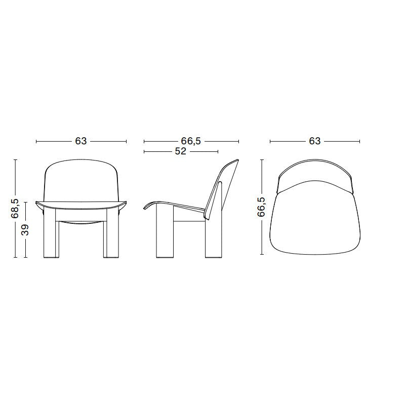 Chisel Lounge Stuhl gepolstert