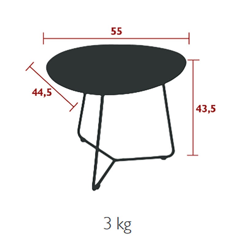 Cocotte Garten-Beistelltisch 55x44,5cm Anthrazit