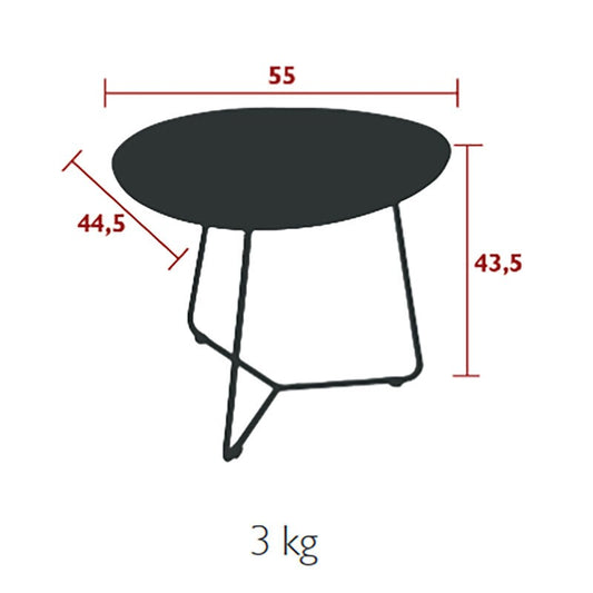 Cocotte Garten-Beistelltisch 55x44,5cm Anthrazit