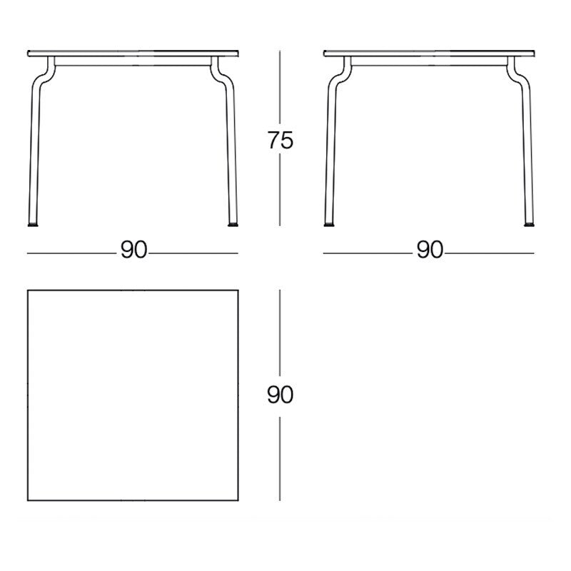South Gartentisch 90x90cm Natur
