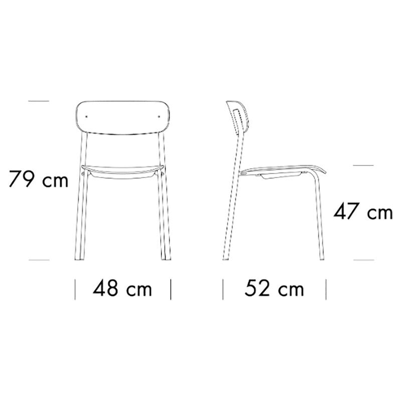 S 243 Stuhl Gestell perlweiß Schwarz