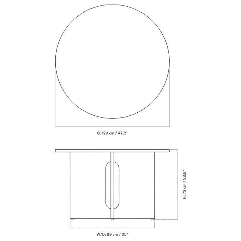Androgyne Esstisch Ø 120cm Marmor Natur