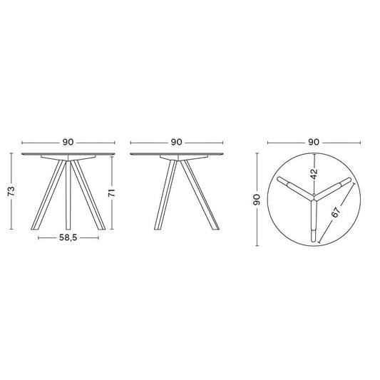 Copenhague CPH20 2.0 Esstisch Furnier Ø90cm