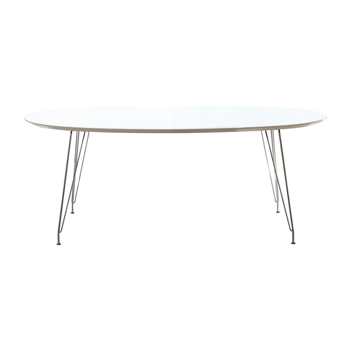 DK10 Esstisch ausziehbar Beine Chrom Weiß