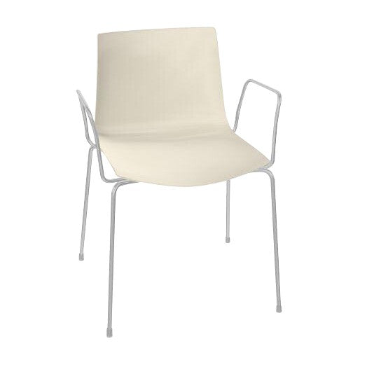 Catifa 46 0251 Armlehnstuhl einfarbig Gestell Chrom Elfenbein