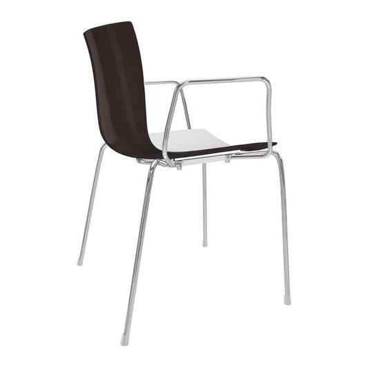 Catifa 46 0251 Armlehnstuhl zweifarbig Gestell Chrom Weiß