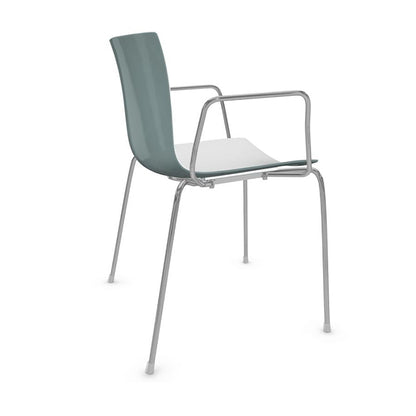 Catifa 46 0251 Armlehnstuhl zweifarbig Gestell Chrom Weiß