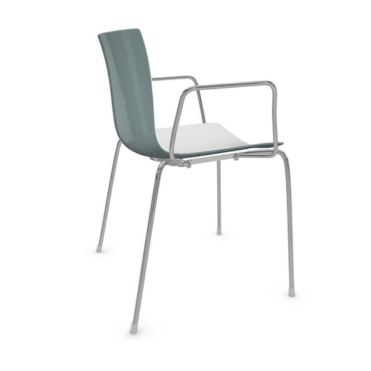 Catifa 46 0251 Armlehnstuhl zweifarbig Gestell Chrom Weiß