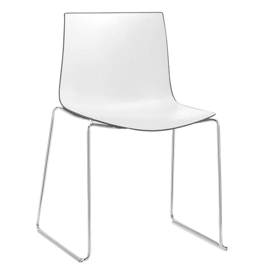Catifa 46 0278 Stuhl zweifarbig Kufe Chrom Natur