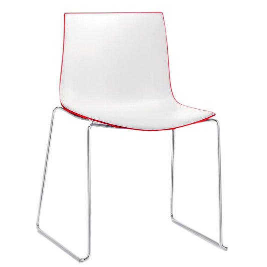Catifa 46 0278 Stuhl zweifarbig Kufe Chrom Natur