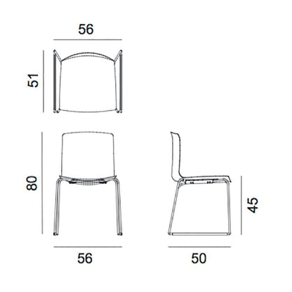 Catifa 46 0278 Stuhl zweifarbig Kufe farbig Weiß