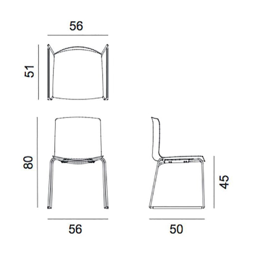 Catifa 46 0278 Stuhl zweifarbig Kufe farbig Weiß
