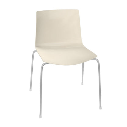 Catifa 46 Stuhl einfarbig Gestell Chrom Elfenbein