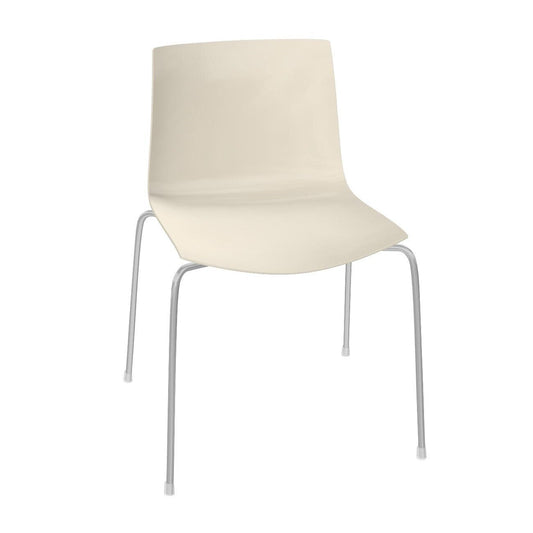 Catifa 46 Stuhl einfarbig Gestell Chrom Elfenbein