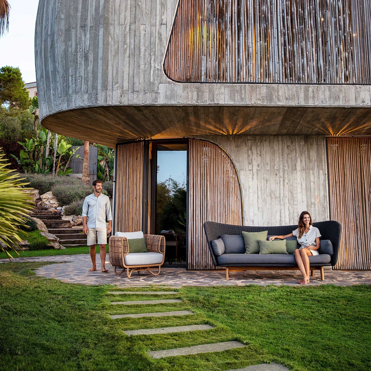 Nest Lounge Gartensessel Natur