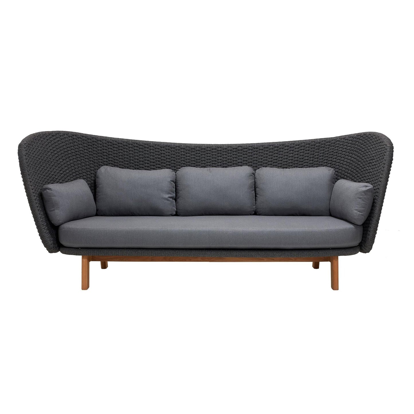 Peacock Wing 3-Sitzer Outdoor Lounge Sofa Hellgrau