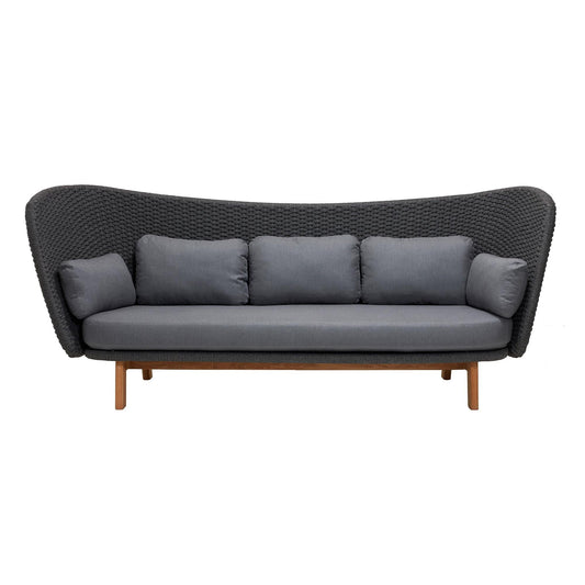 Peacock Wing 3-Sitzer Outdoor Lounge Sofa Hellgrau