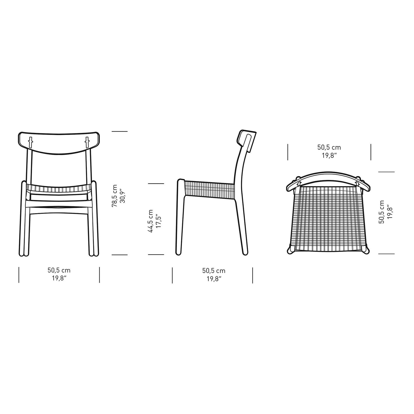 CH23 Chair Gestell Eiche Natur