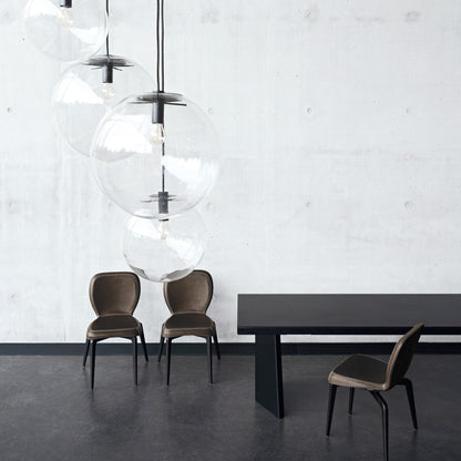 Munich Chair gepolstert Leder Schwarz