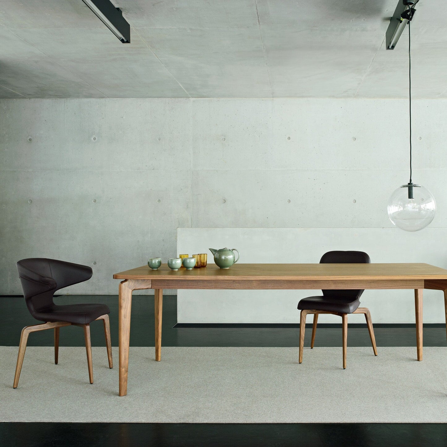 Munich Chair gepolstert Leder Schwarz