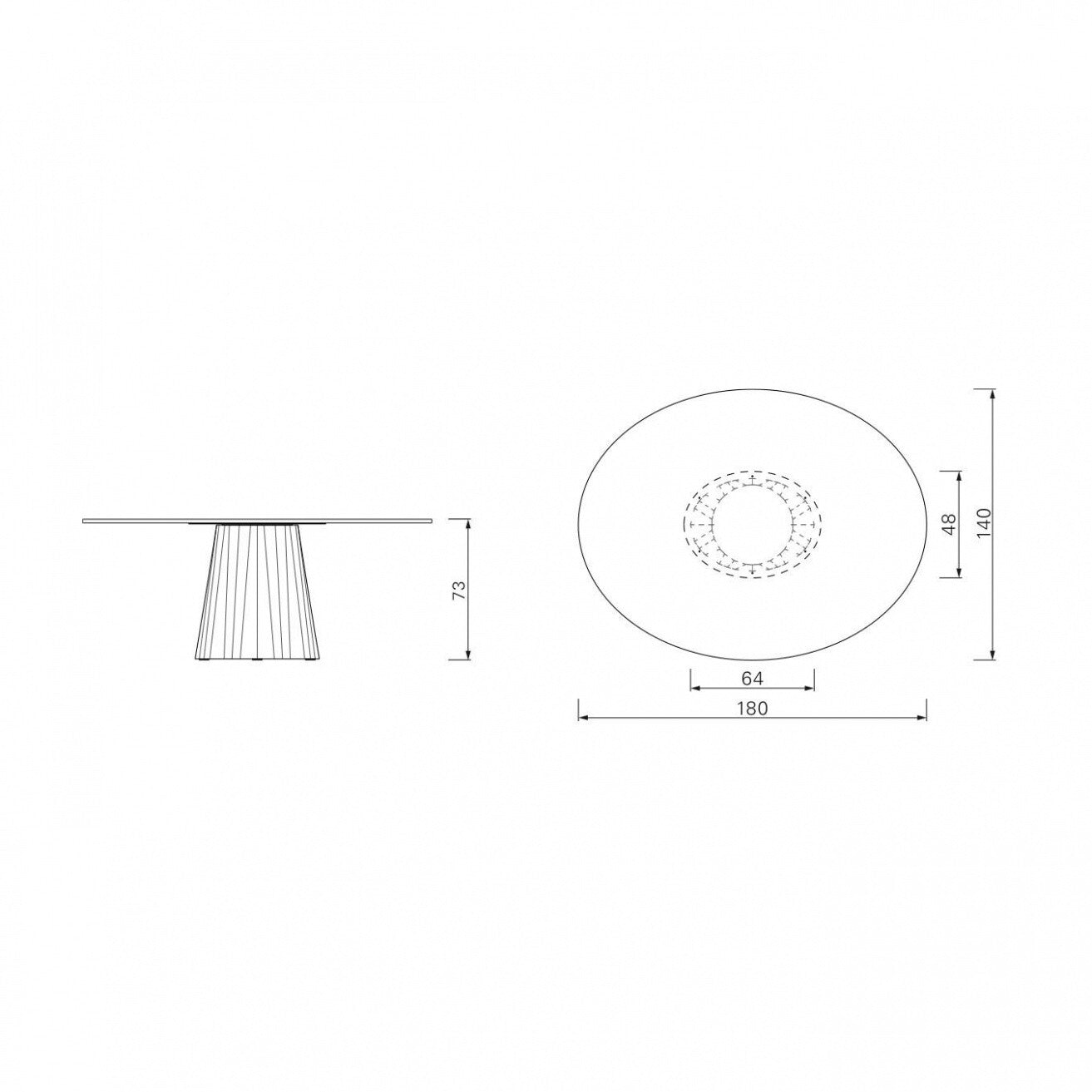 Pli Esstisch Tischplatte lackiert