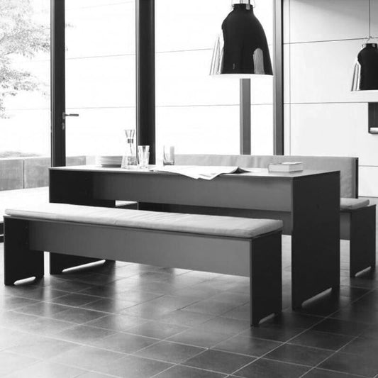 Riva Gartenbank mit Rückenlehne Schwarz