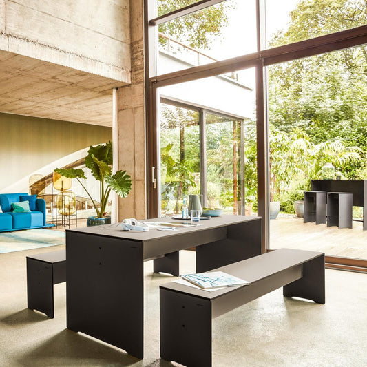 Riva Set 220 Tisch + 1 Bank Anthrazit