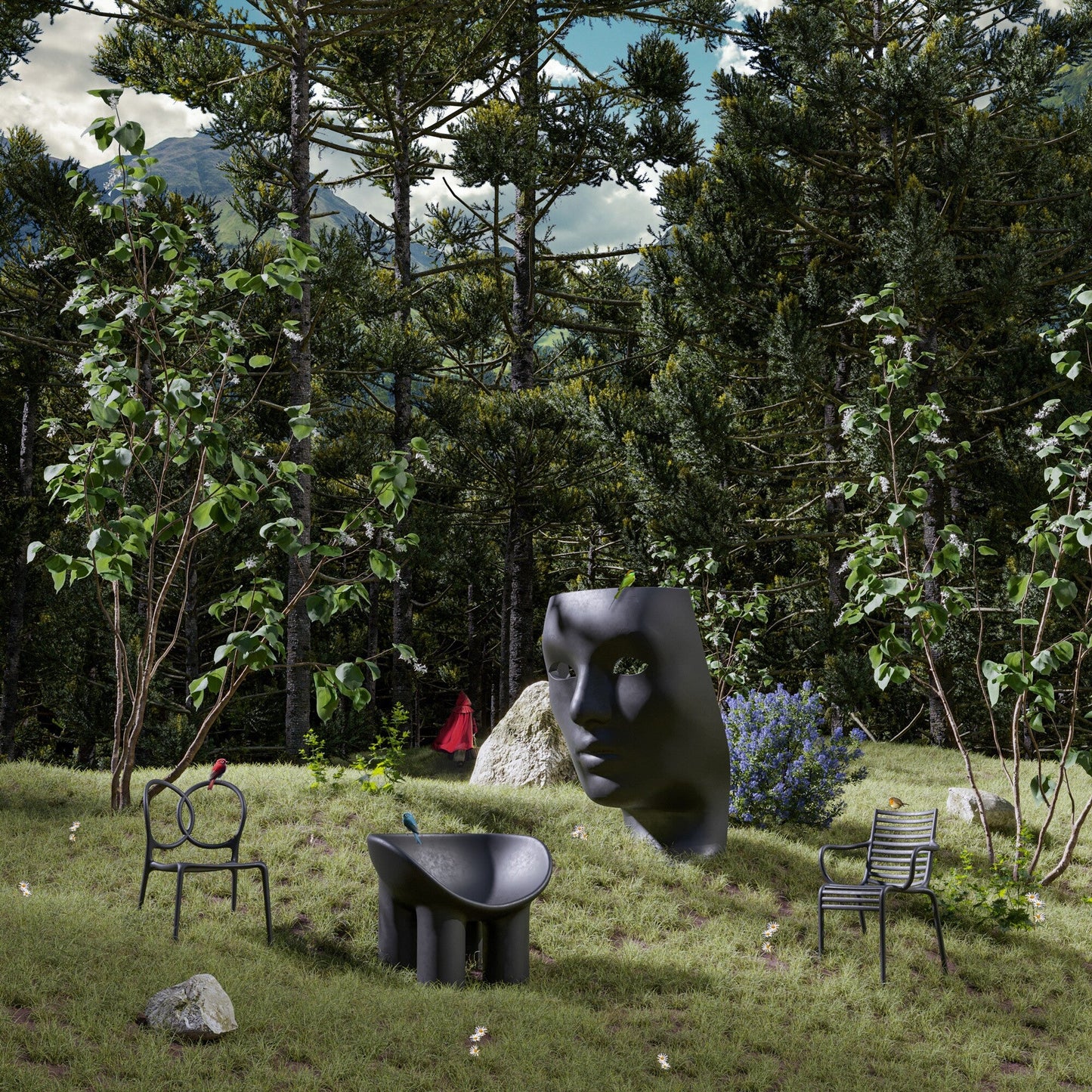 Nemo Green Outdoor Sessel Schwarz