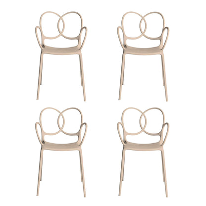 Sissi Gartenarmlehnstuhl 4er Set Weiß