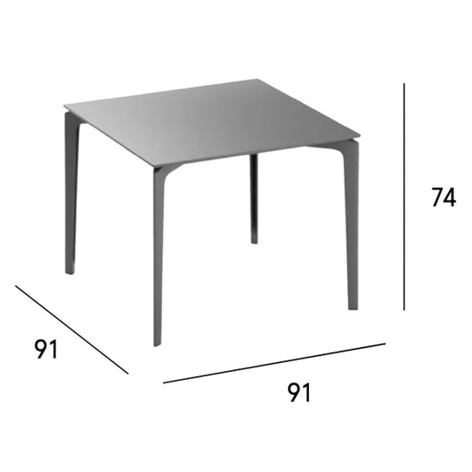 AllSize Gartentisch 90x90cm Weiß