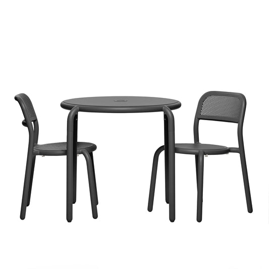Toní Bistrotisch + Gartenstuhl Anthrazit